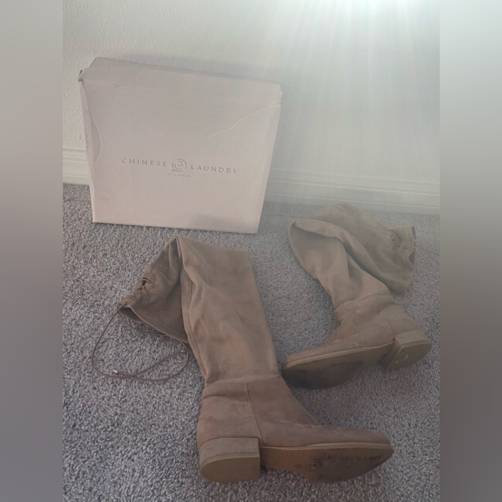 Chinese Laundry Richie Suedette Mink 7.5 Boots - Over The Knee Boots